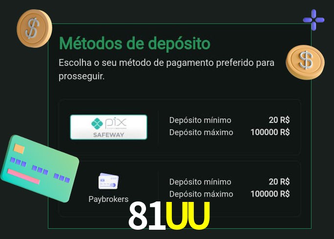 O cassino 81UU oferece uma grande variedade de métodos de pagamento
